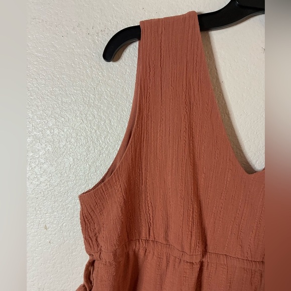 New In Bohemian Rust Sleeveless Tiered Mini Dress M - Picture 4 of 11